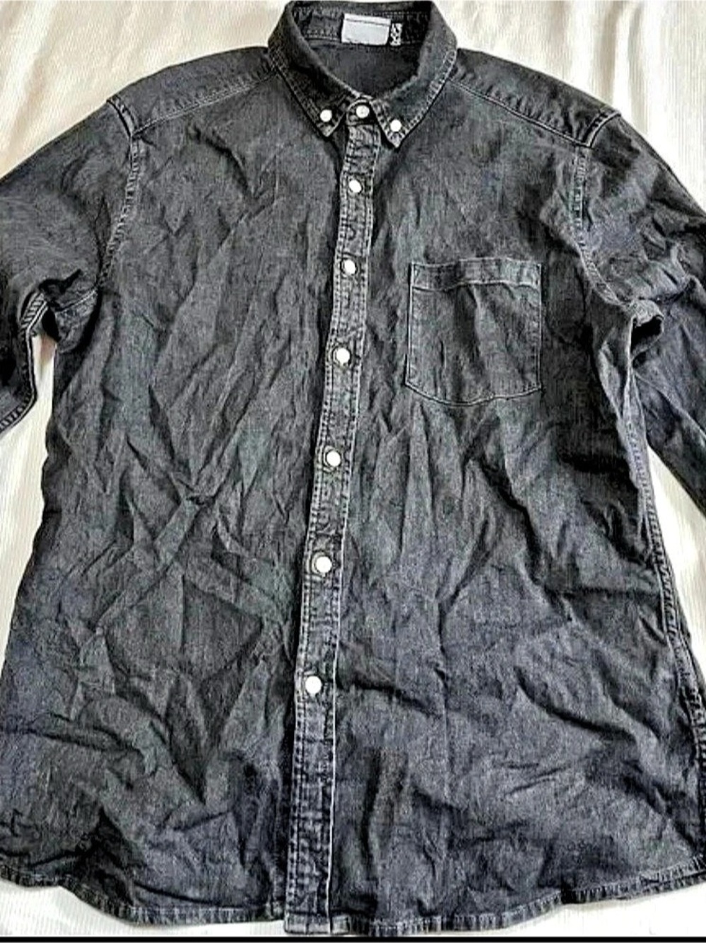 ASOS Men's Button Down Shirt Size XL Dark Gray black Denim